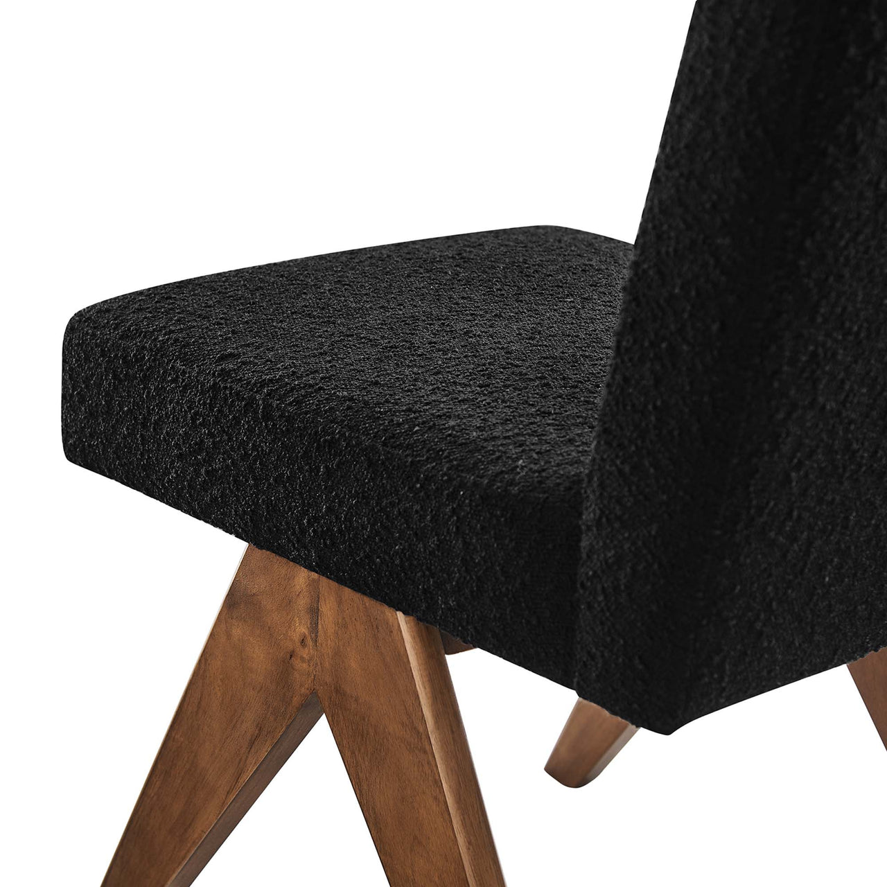 Serenel Boucle Side Chair Set of 2, Black