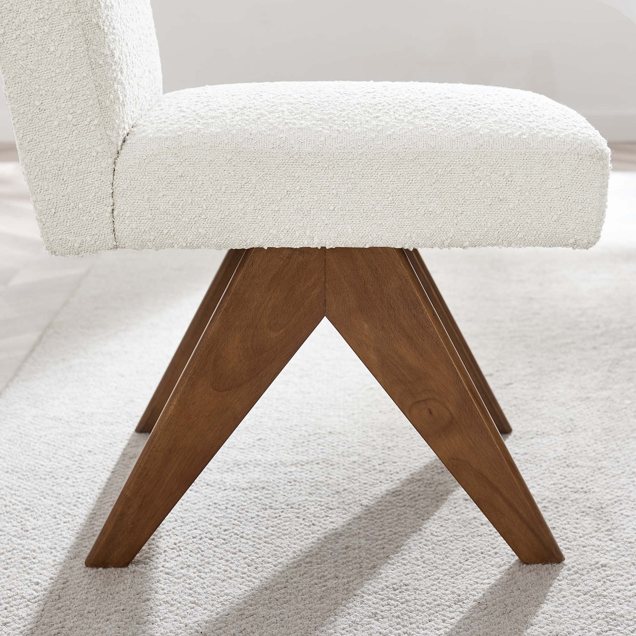 Serenel Boucle Side Chair Set of 2, Ivory