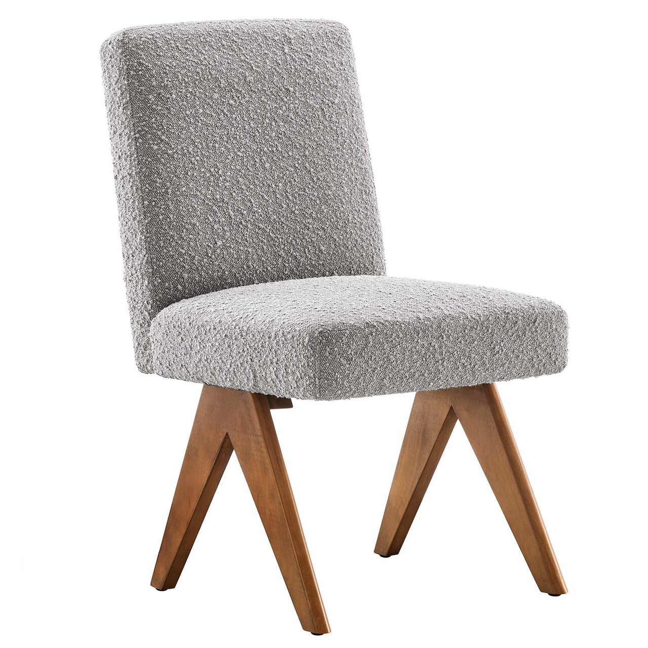 Serenel Boucle Side Chair Set of 2, Light Gray