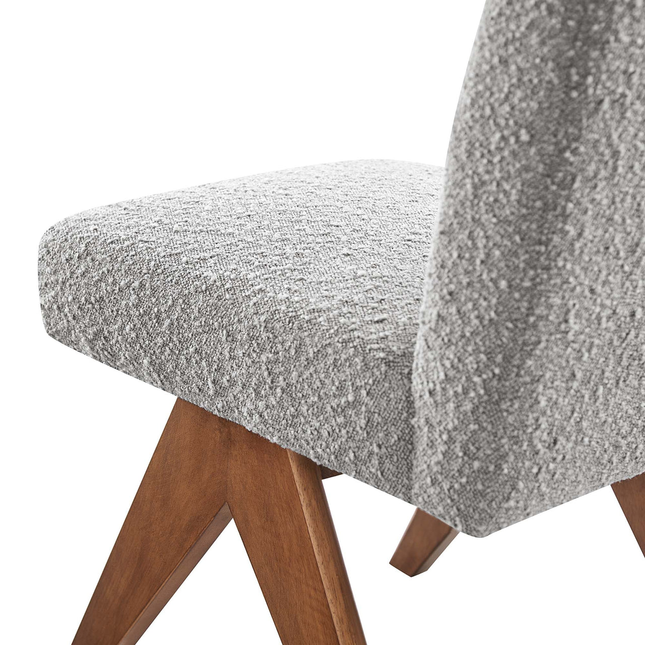 Serenel Boucle Side Chair Set of 2, Light Gray