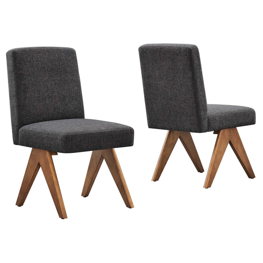 Serenel Fabric Side Chair Set of 2, Dark Gray