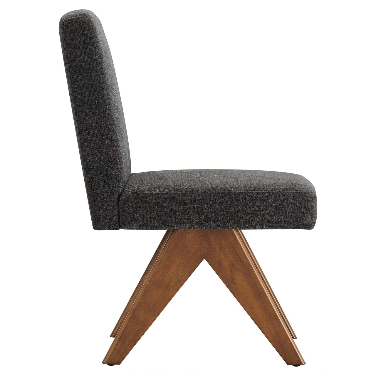 Serenel Fabric Side Chair Set of 2, Dark Gray