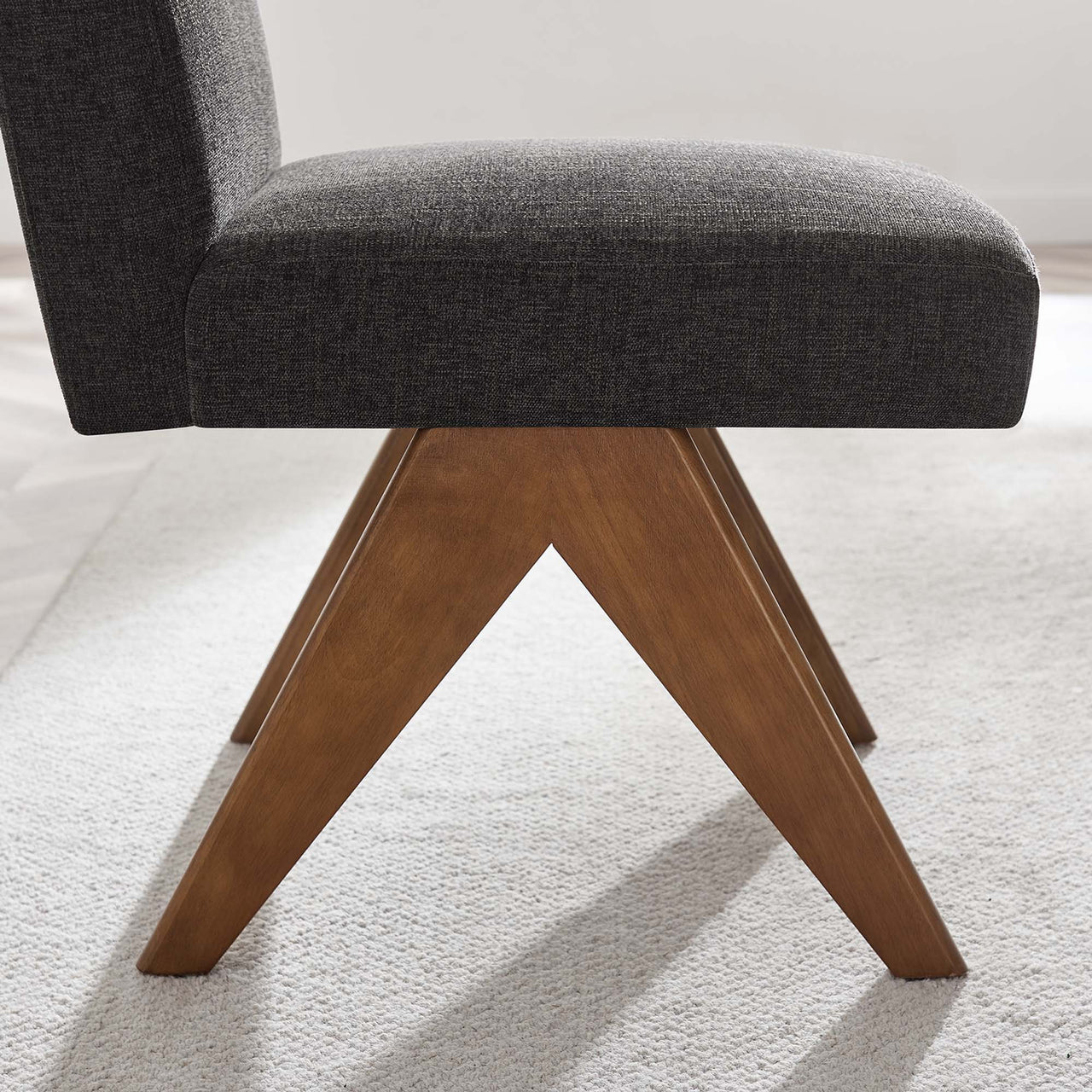 Serenel Fabric Side Chair Set of 2, Dark Gray