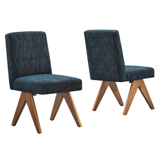Serenel Fabric Side Chair Set of 2, Azure