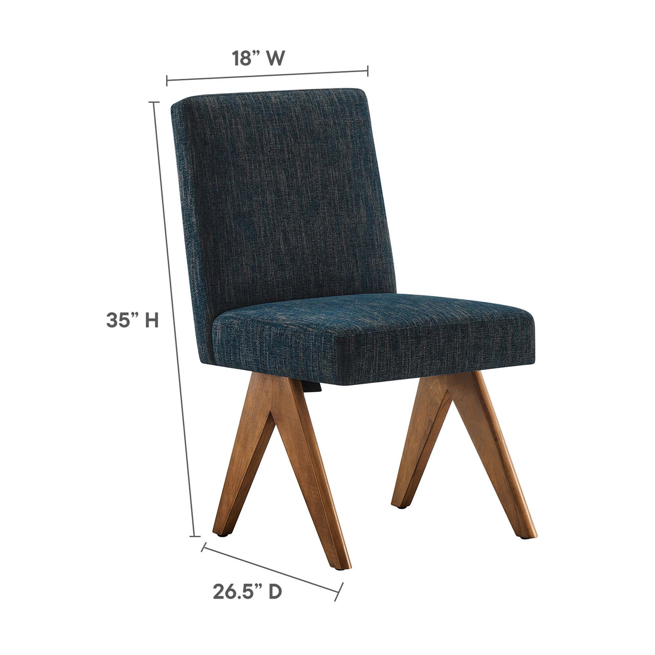 Serenel Fabric Side Chair Set of 2, Azure