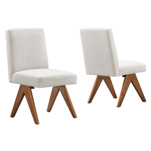 Serenel Fabric Side Chair Set of 2, Ivory
