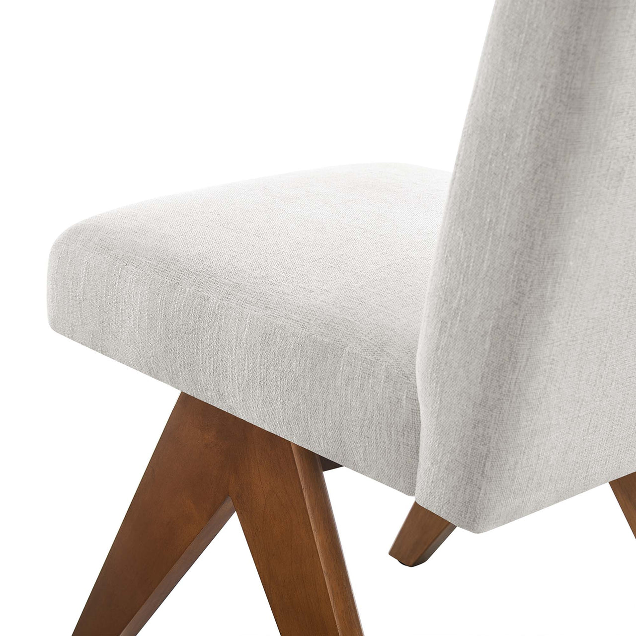 Serenel Fabric Side Chair Set of 2, Ivory