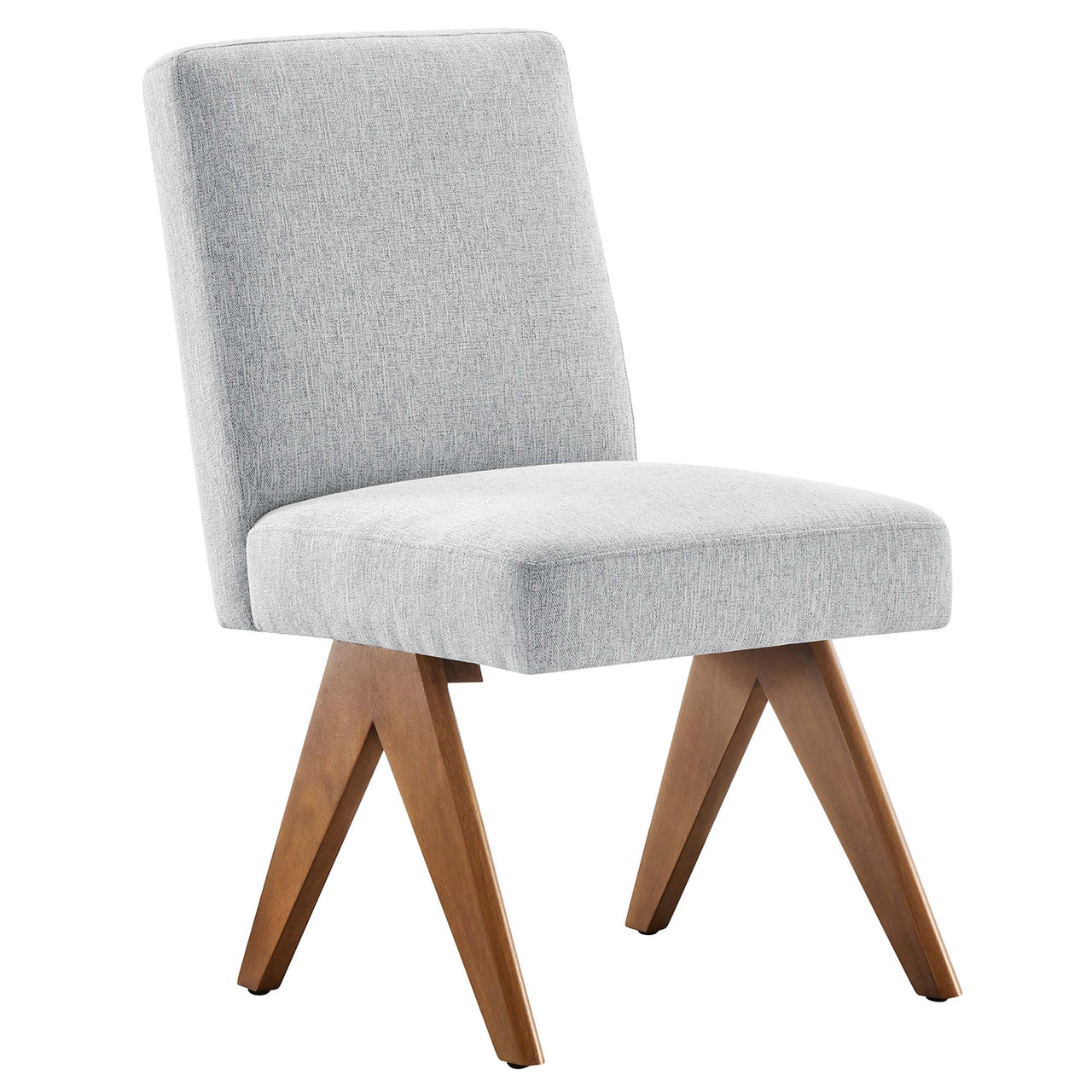 Serenel Fabric Side Chair Set of 2, Light Gray