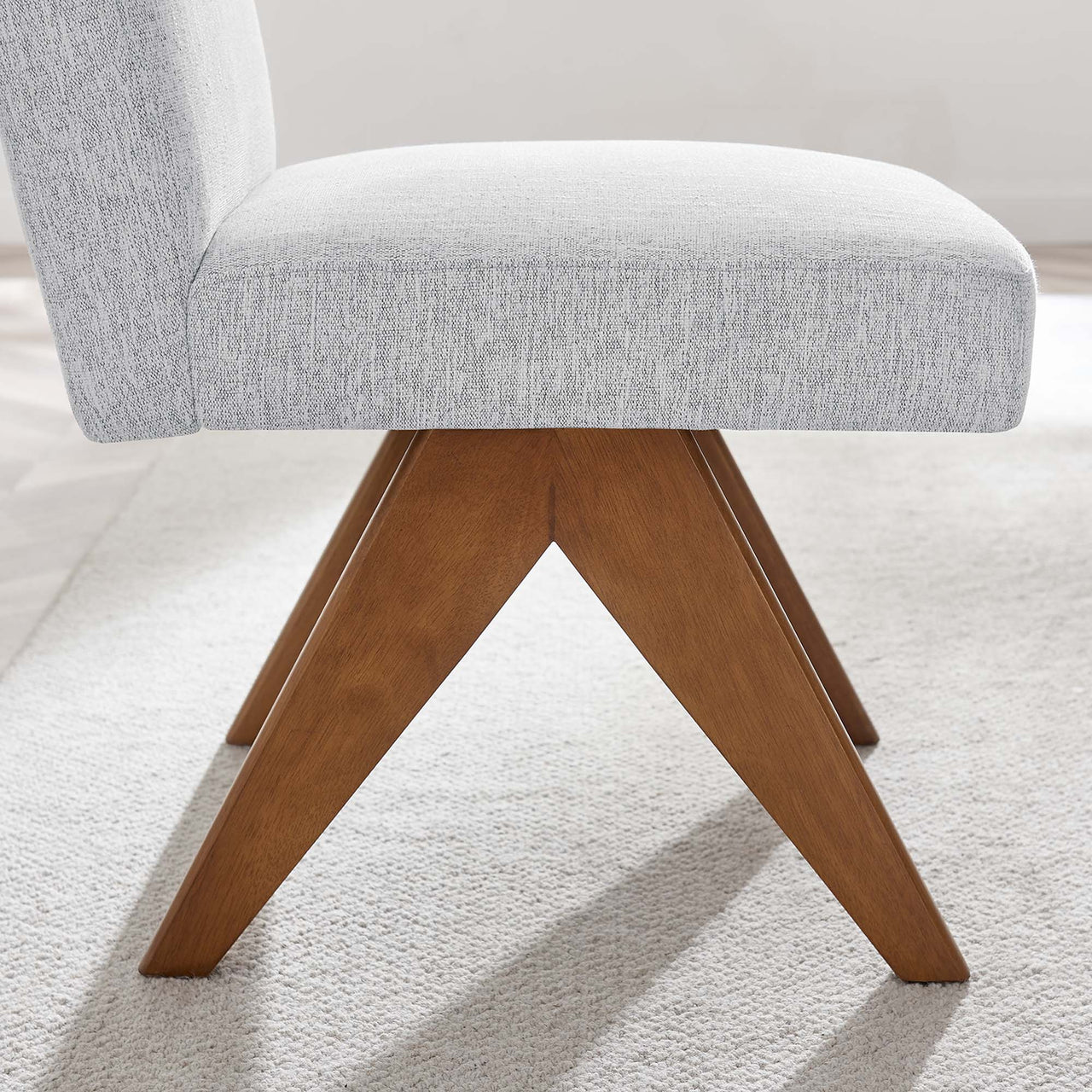 Serenel Fabric Side Chair Set of 2, Light Gray