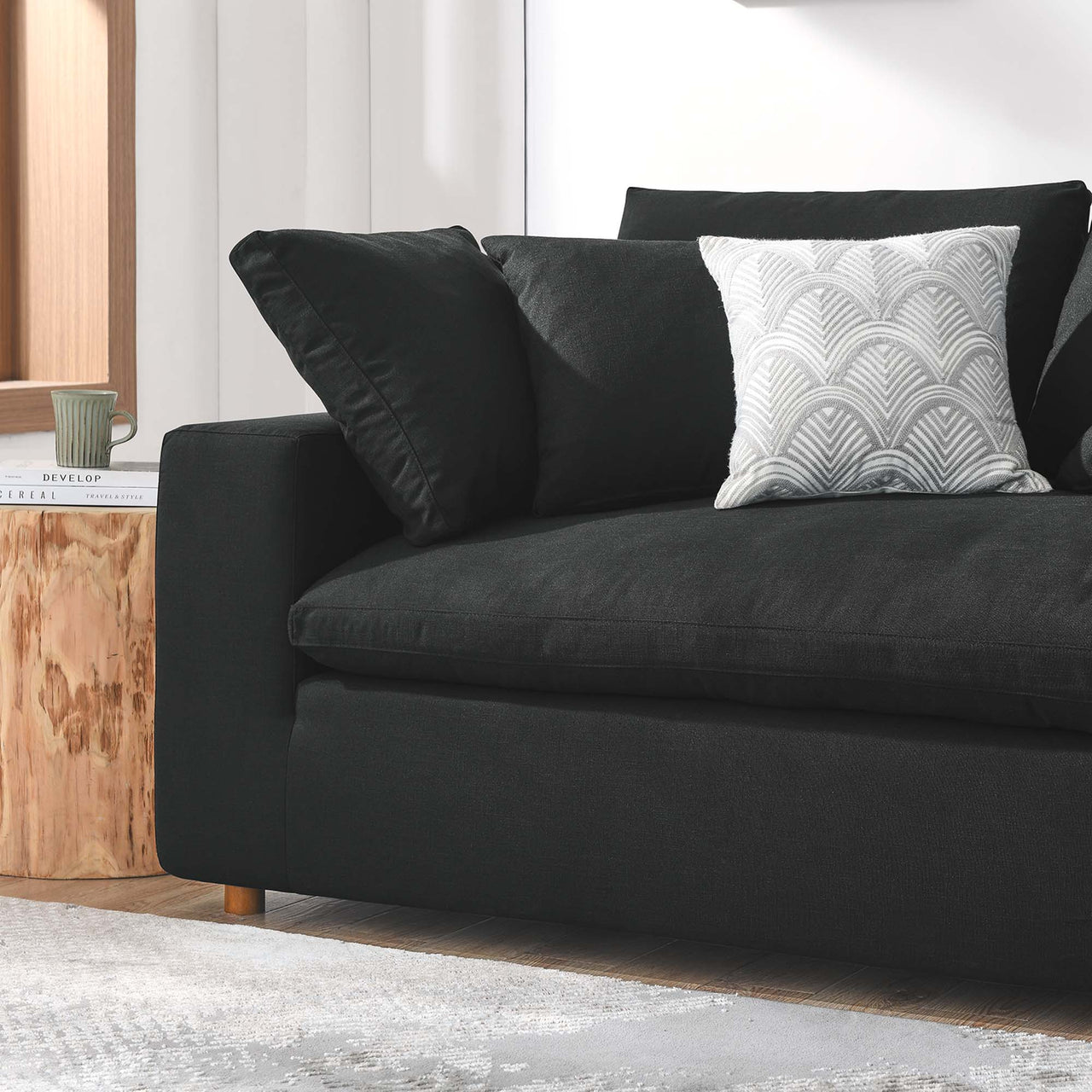 Angelic Cloudblend Sectional, Black