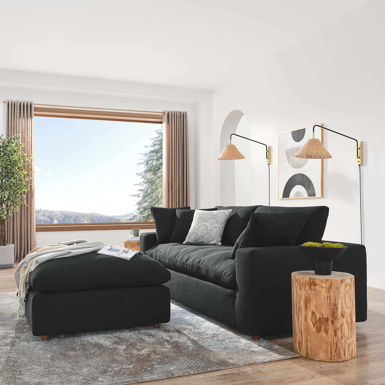 Angelic Cloudblend Sectional, Black