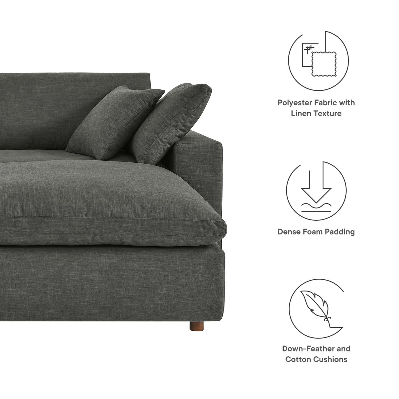 Angelic Cloudblend Sectional, Gray