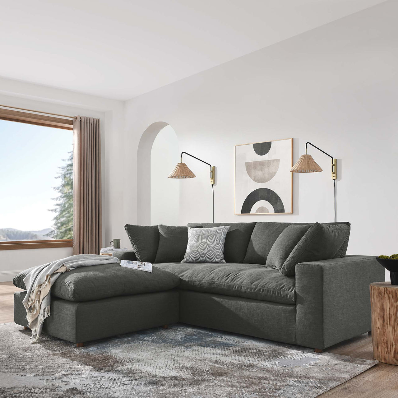 Angelic Cloudblend Sectional, Gray