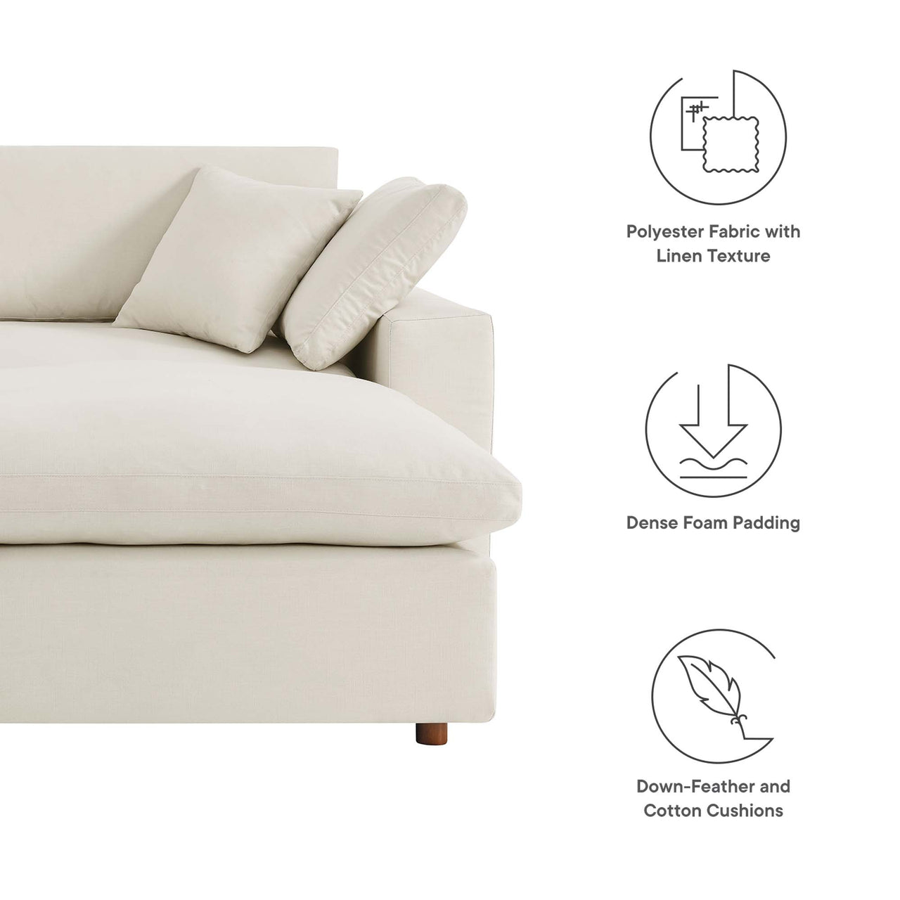 Angelic Cloudblend Sectional, Light Beige