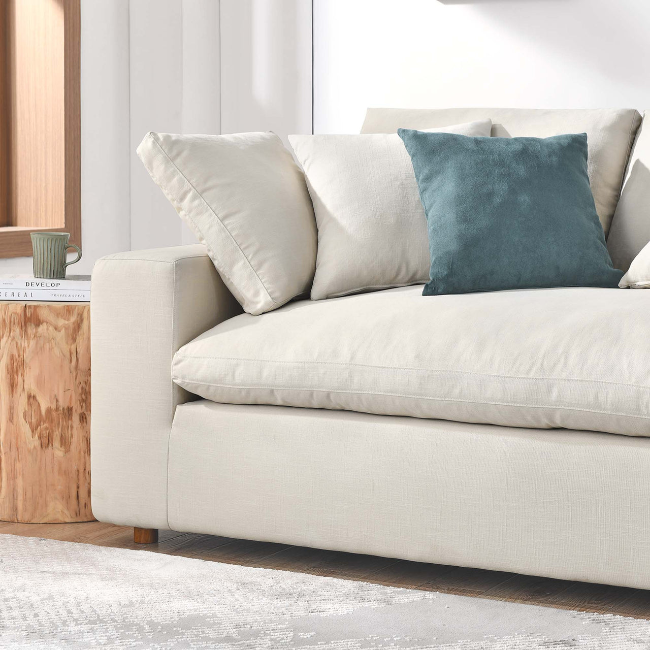 Angelic Cloudblend Sectional, Light Beige