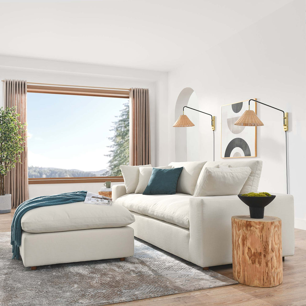 Angelic Cloudblend Sectional, Light Beige