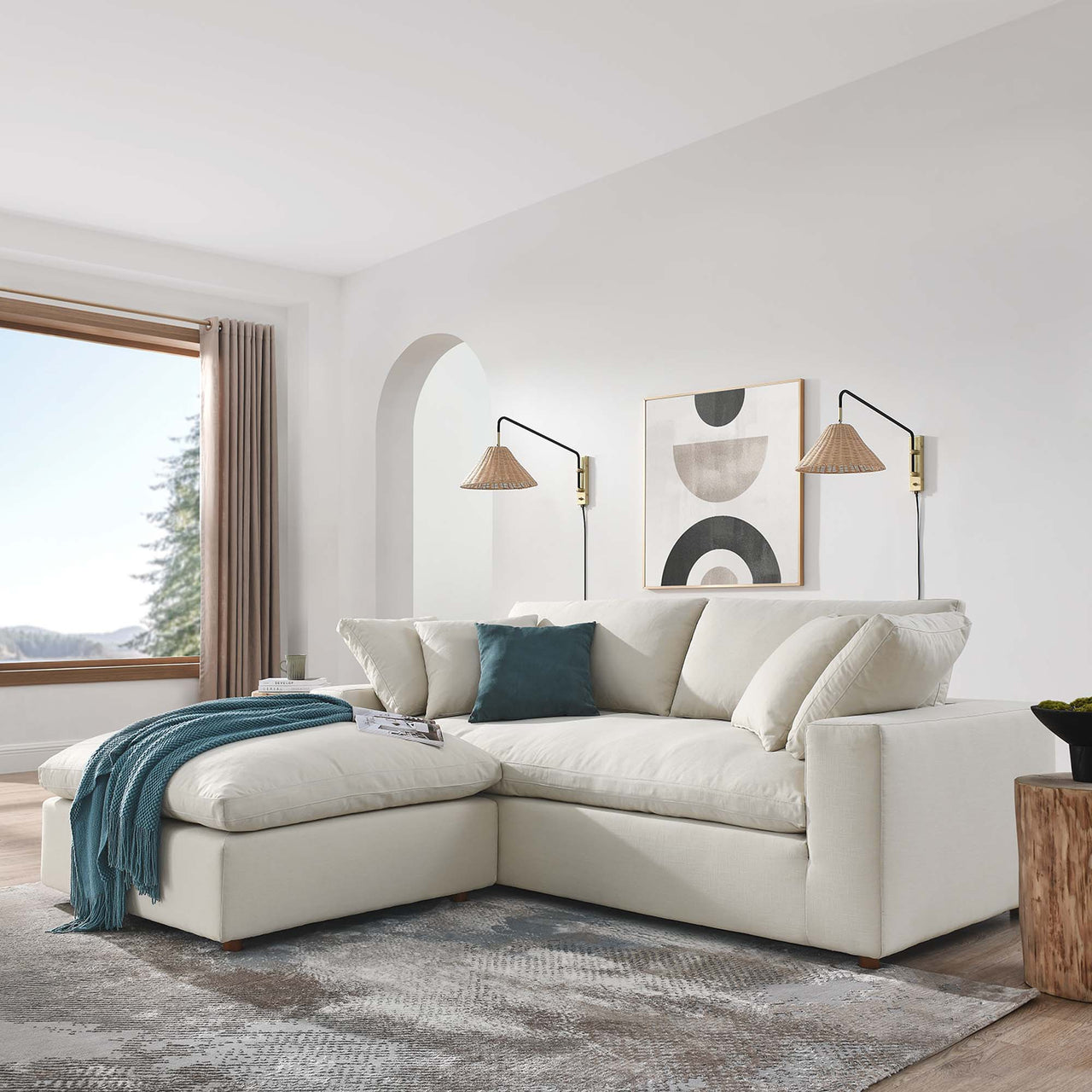Angelic Cloudblend Sectional, Light Beige