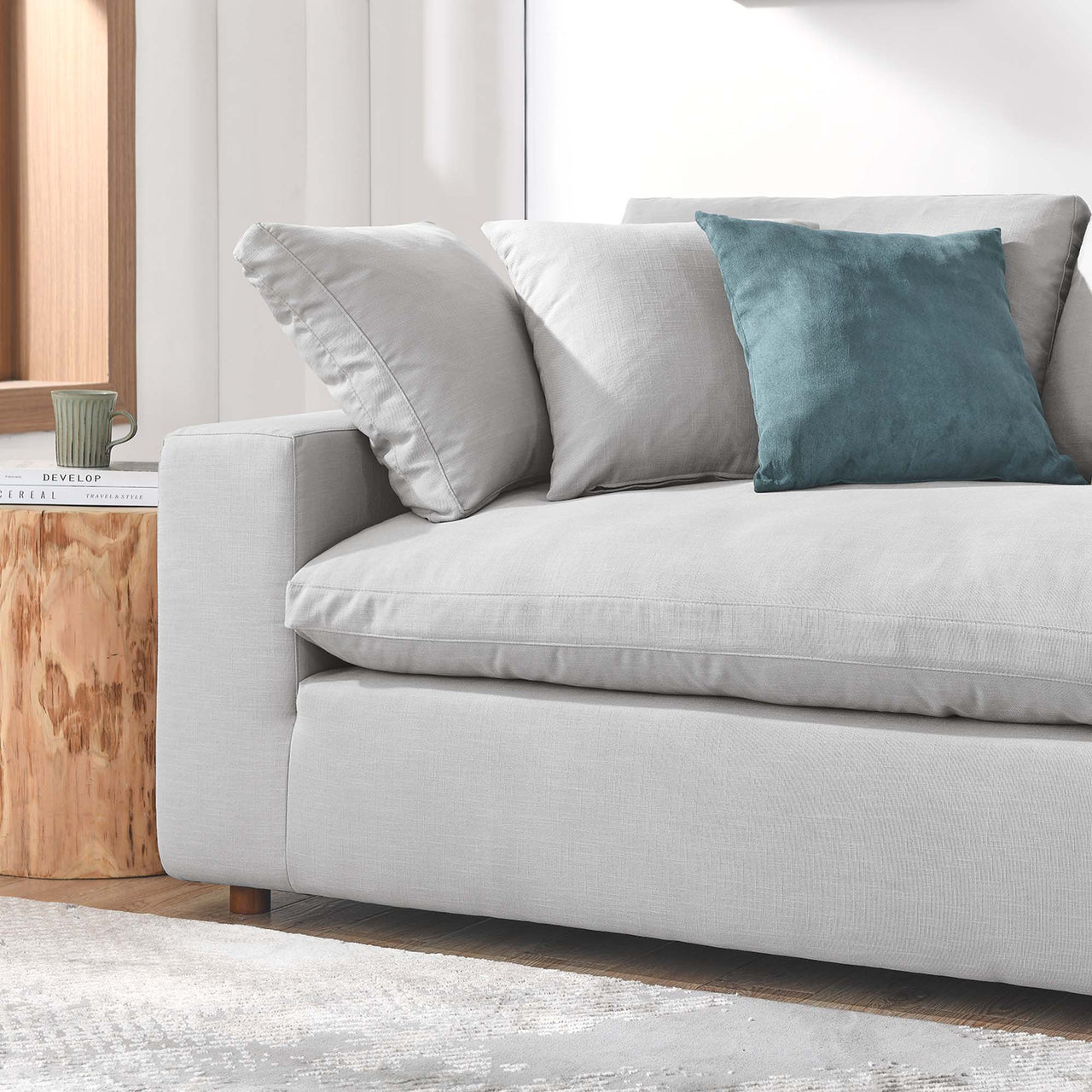 Angelic Cloudblend Sectional, Light Gray