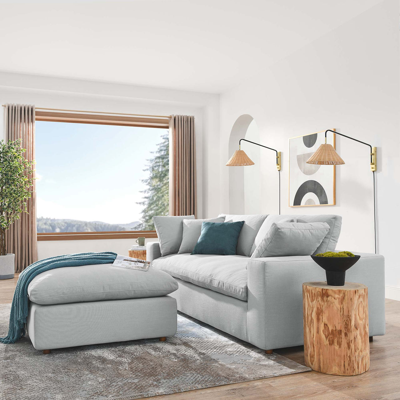 Angelic Cloudblend Sectional, Light Gray