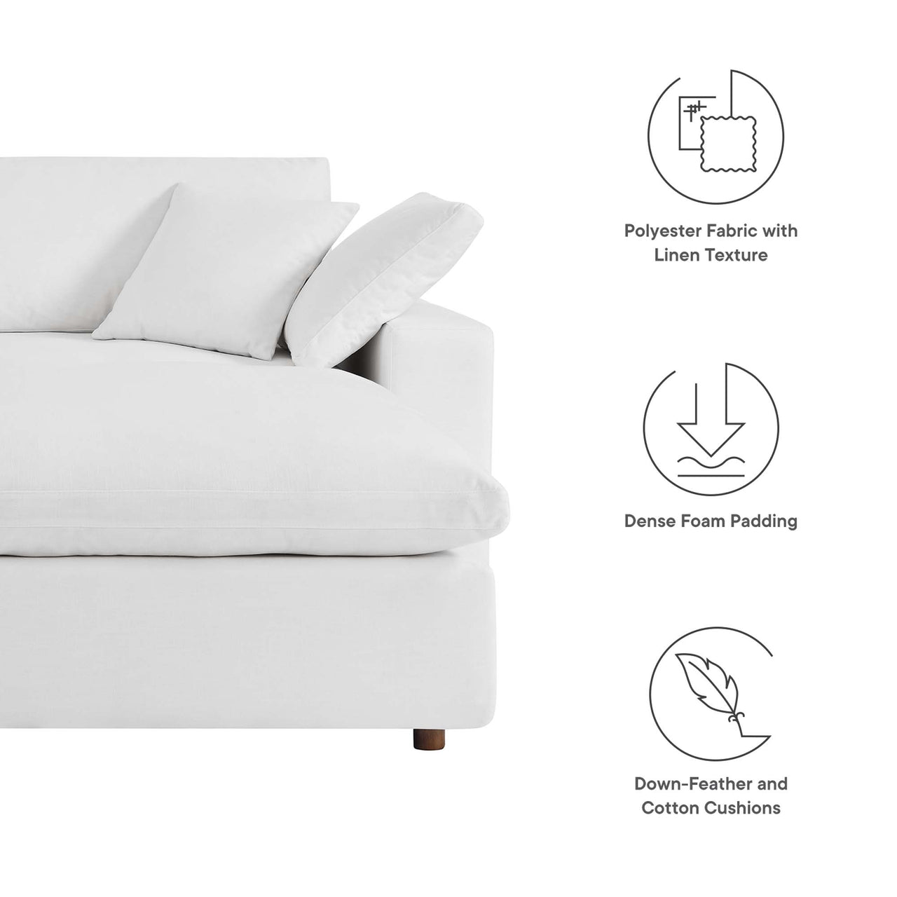 Angelic Cloudblend Sectional, Pure White