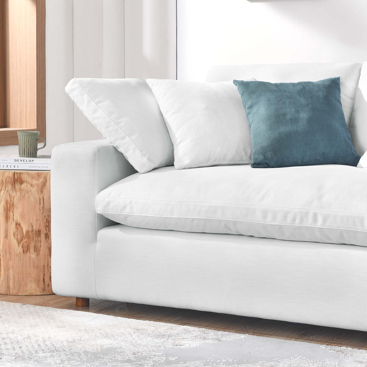 Angelic Cloudblend Sectional, Pure White