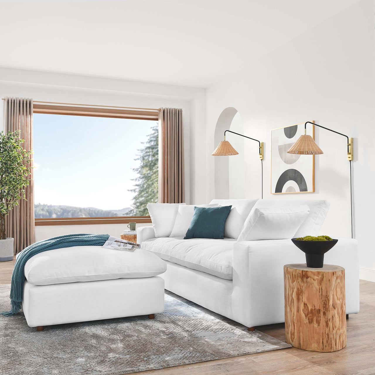 Angelic Cloudblend Sectional, Pure White