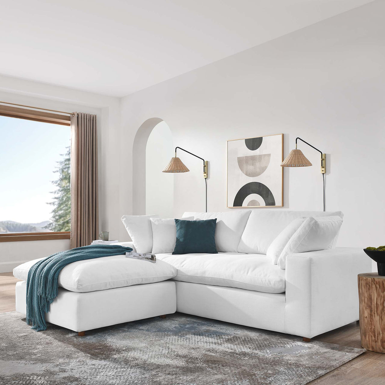 Angelic Cloudblend Sectional, Pure White