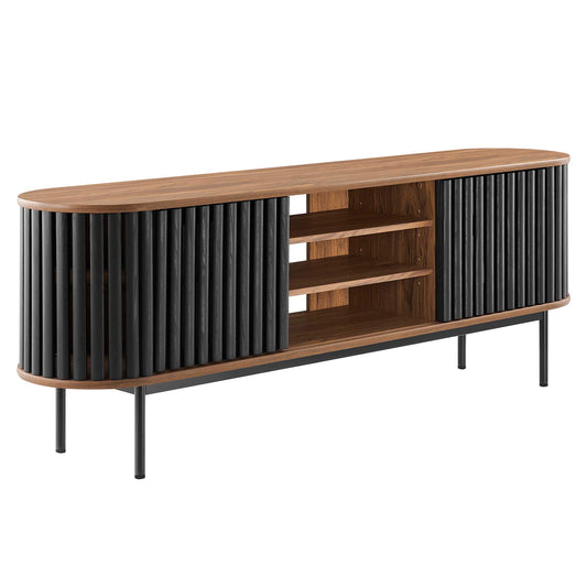 Strathen TV Stand, Walnut & Black