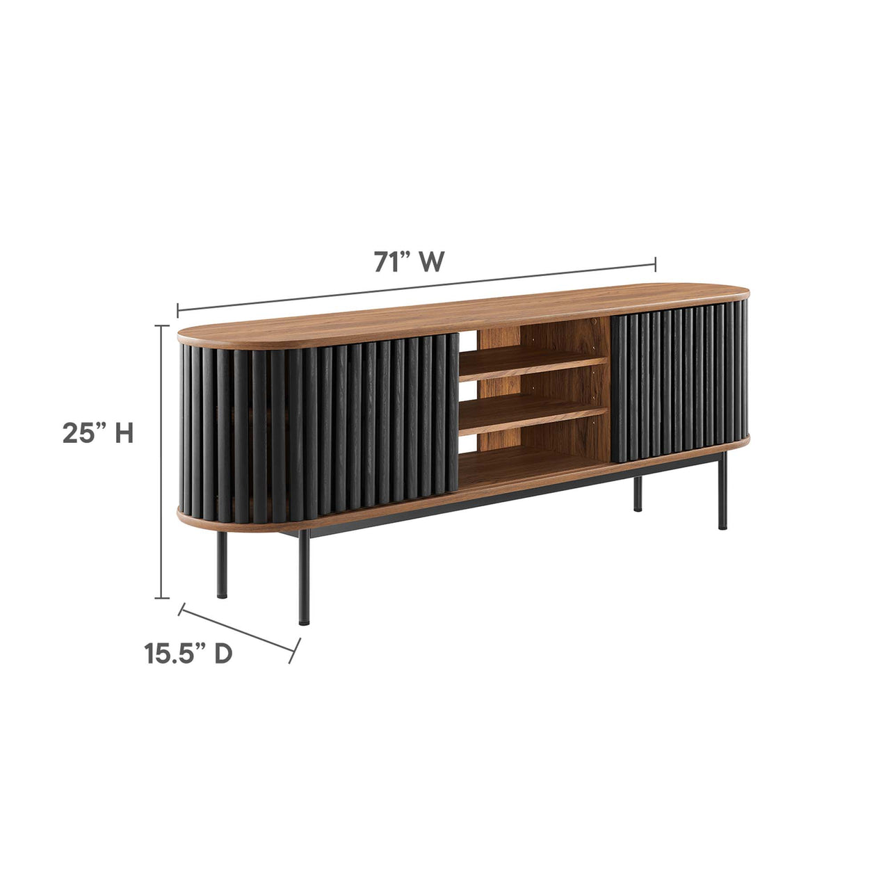 Strathen TV Stand, Walnut & Black