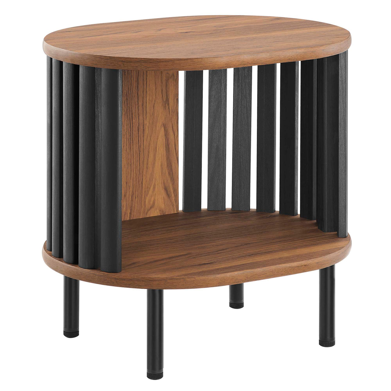 Strathen Side Table, Walnut & Black