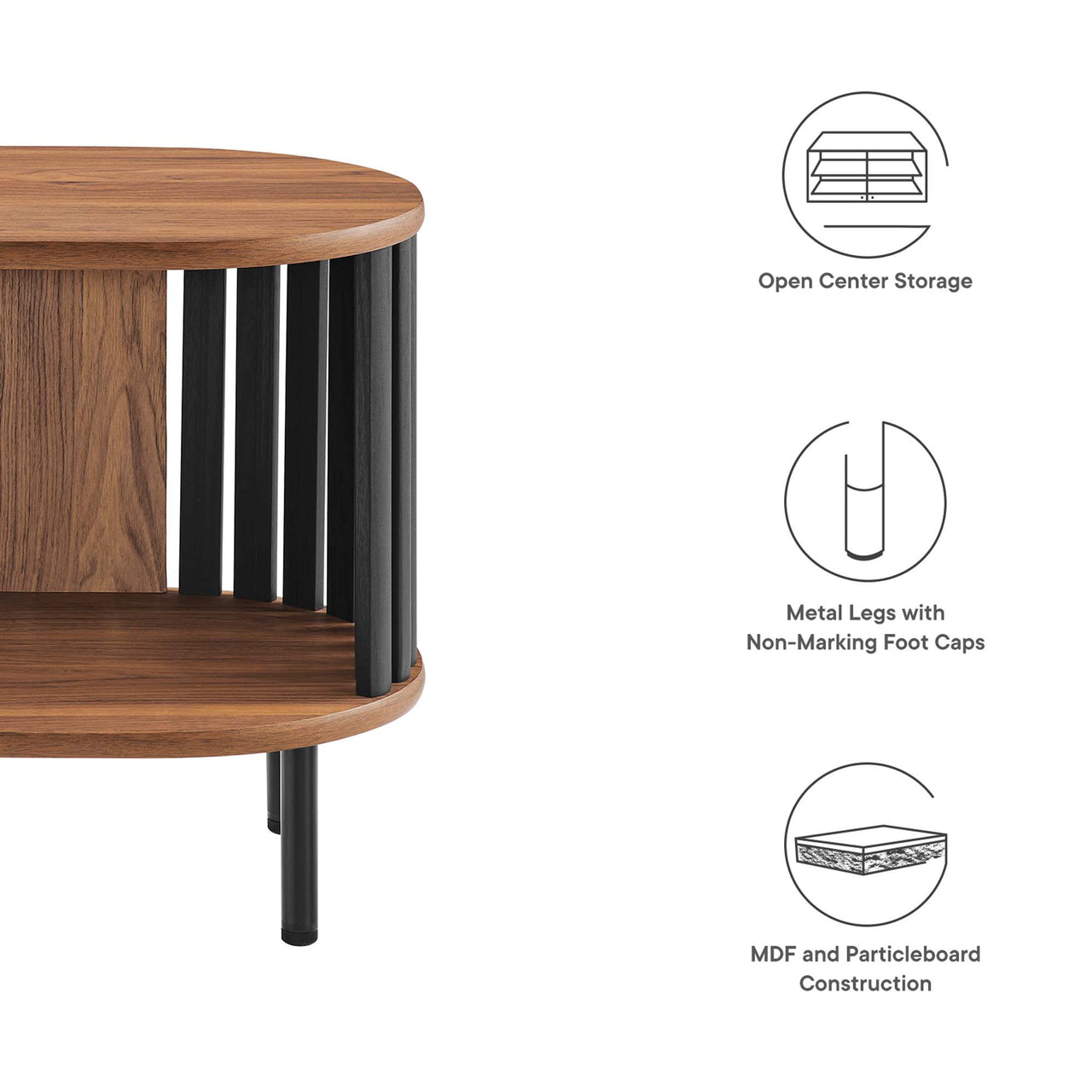 Strathen Side Table, Walnut & Black