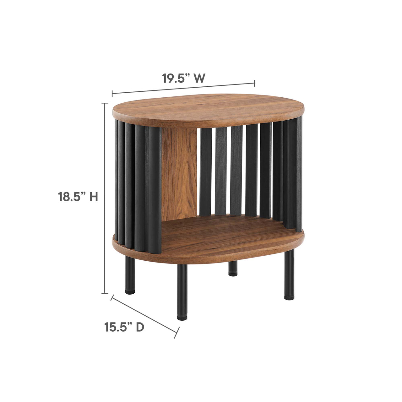 Strathen Side Table, Walnut & Black