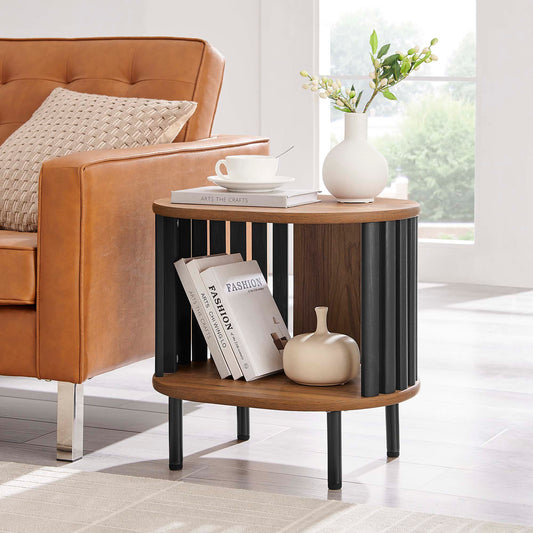 Strathen Side Table, Walnut & Black