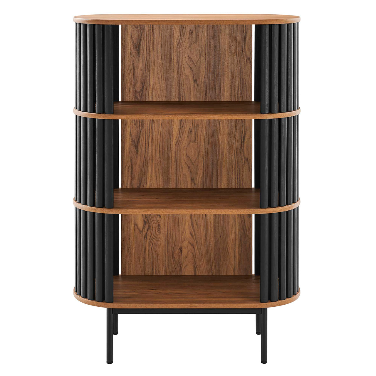 Strathen Display Cabinet, Walnut & Black