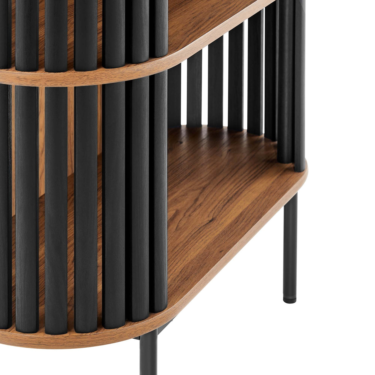 Strathen Display Cabinet, Walnut & Black
