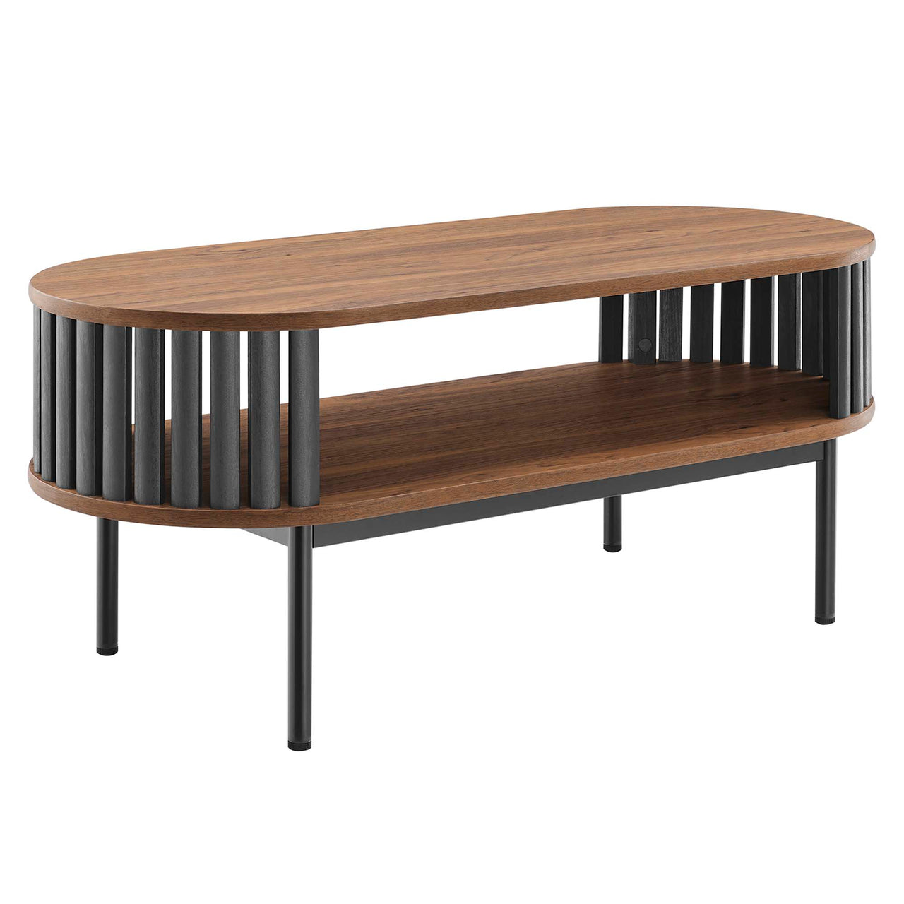 Strathen Wood Coffee Table, Walnut & Black