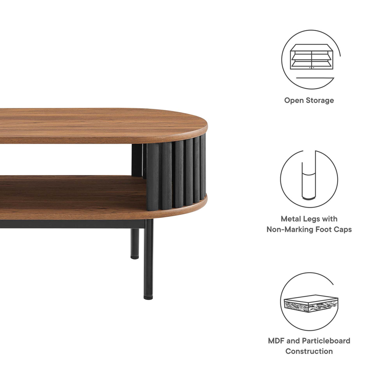 Strathen Wood Coffee Table, Walnut & Black