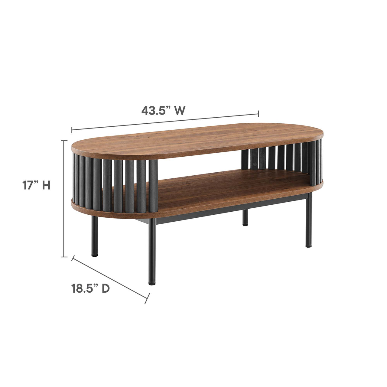 Strathen Wood Coffee Table, Walnut & Black