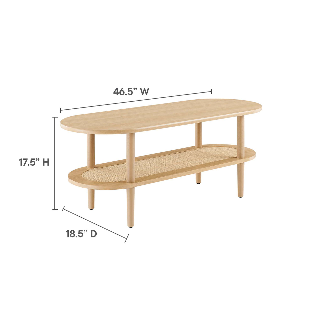 Elevea Oval Coffee Table, Oak