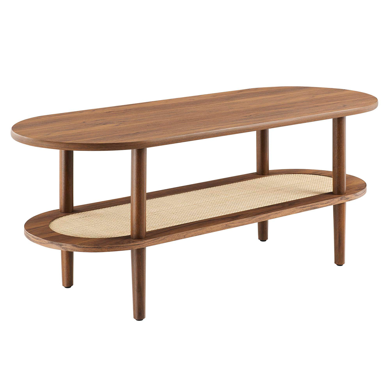 Elevea Oval Coffee Table, Walnut