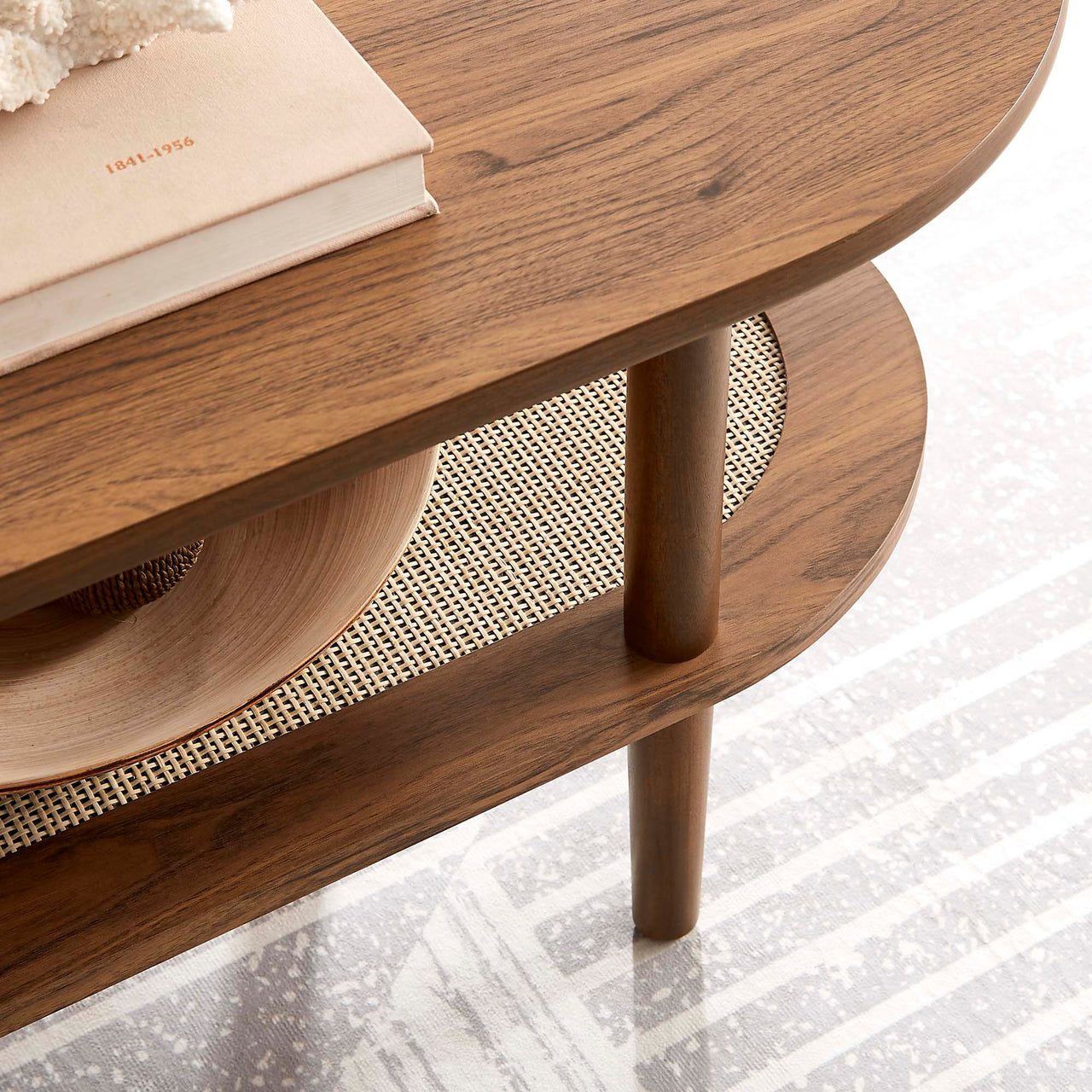 Elevea Oval Coffee Table, Walnut