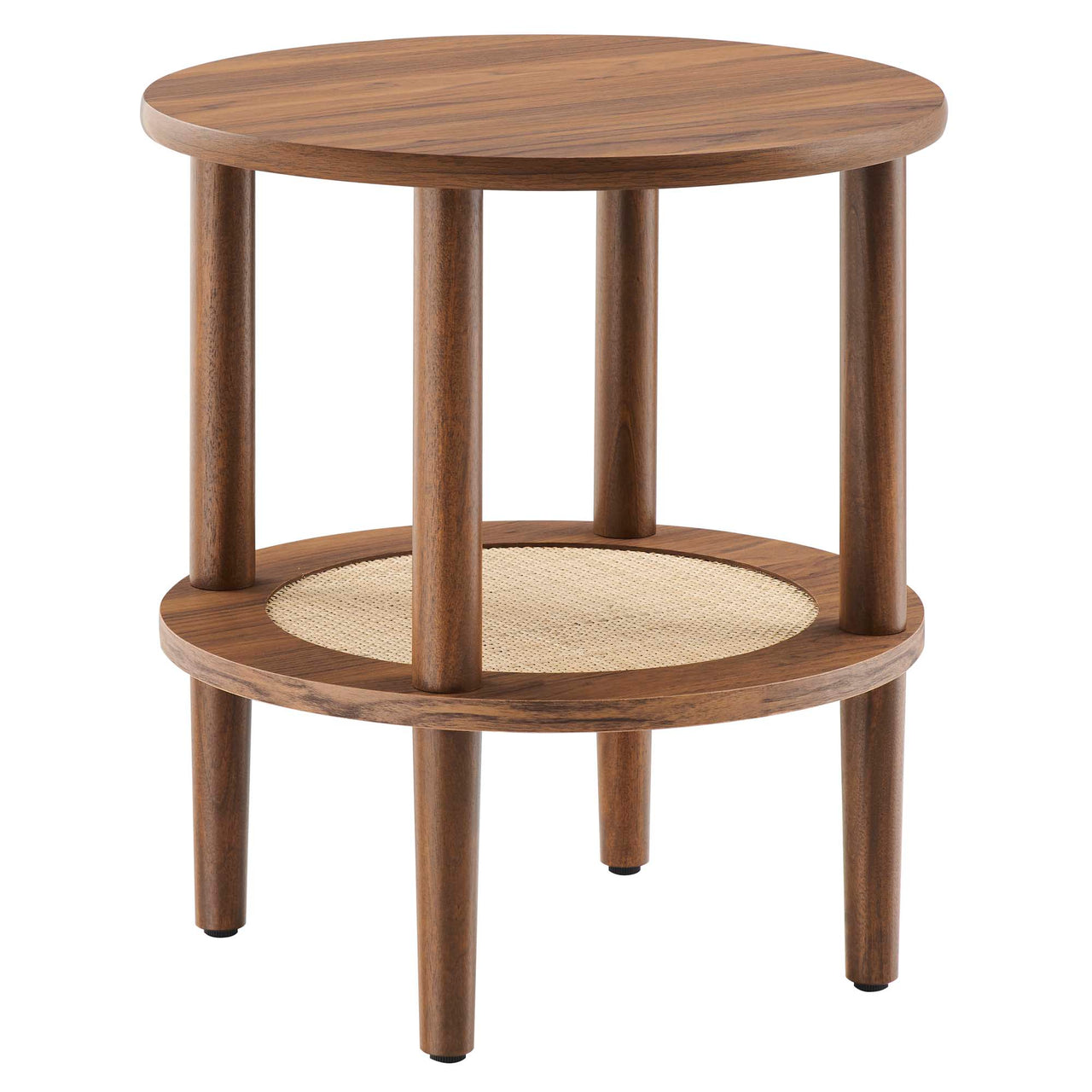 Elevea Round Side Table, Walnut