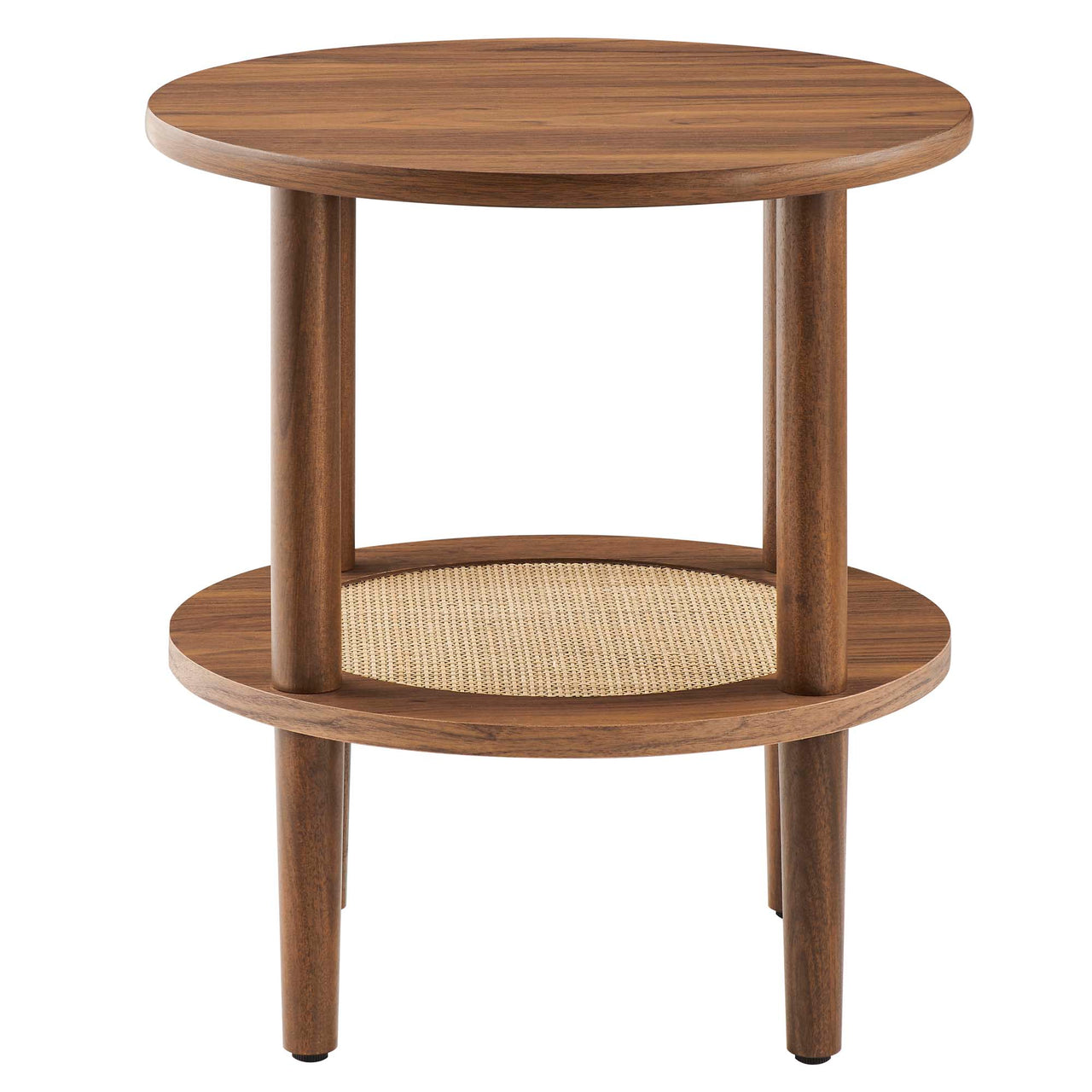 Elevea Round Side Table, Walnut