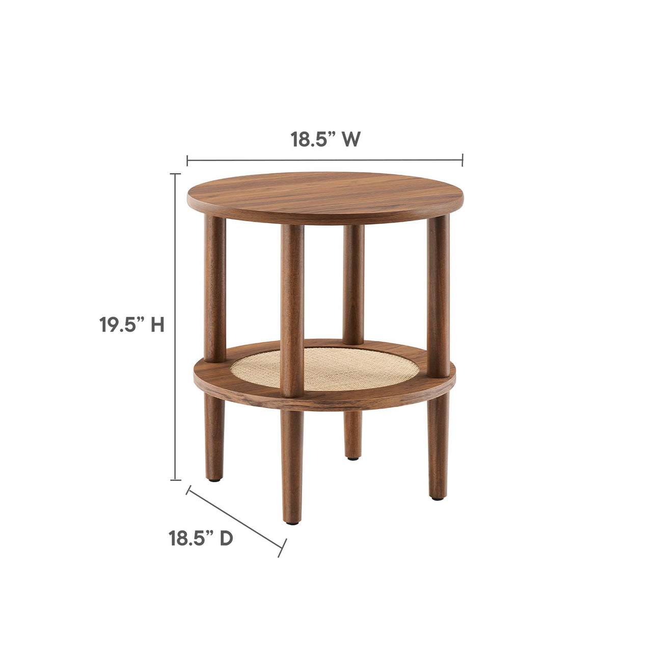 Elevea Round Side Table, Walnut