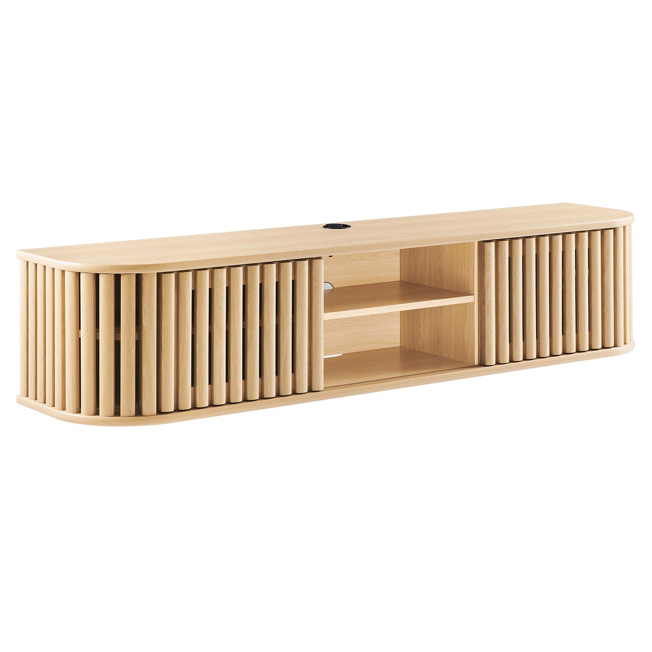 Strathen Wall Mounted TV Stand, Oak