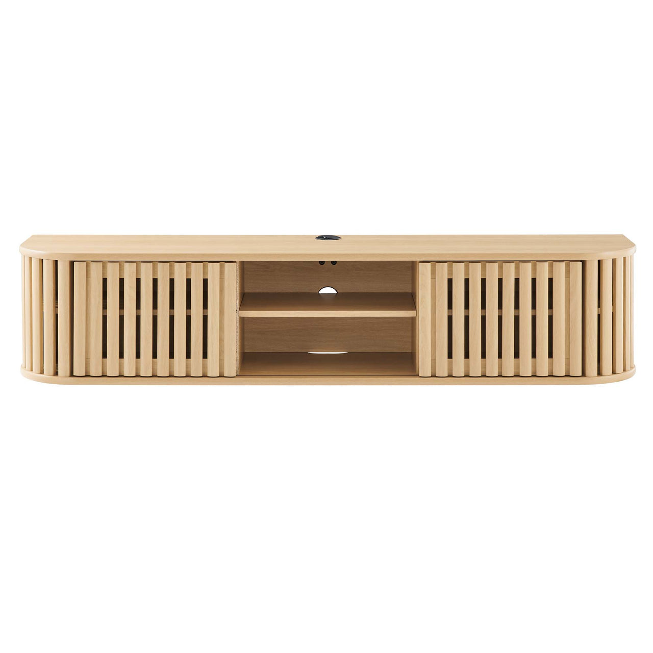 Strathen Wall Mounted TV Stand, Oak