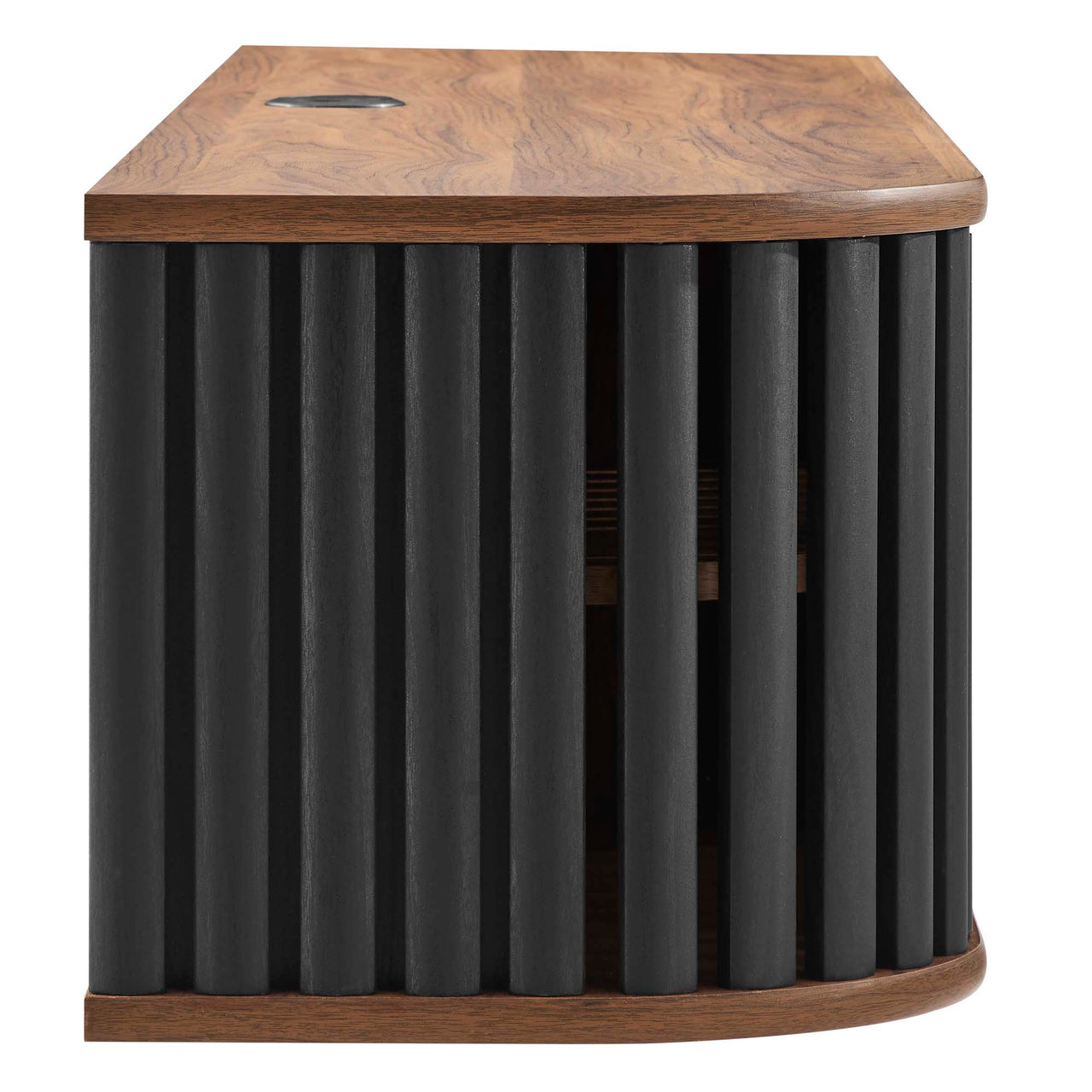 Strathen Wall Mounted TV Stand, Walnut & Black