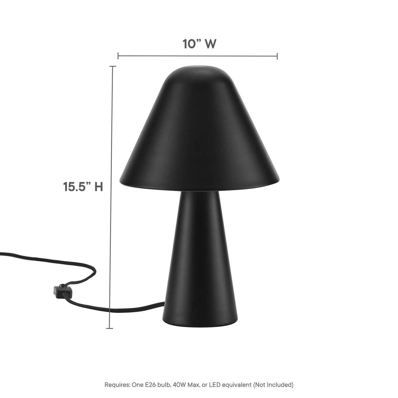 Enchanted Mushroom Table Lamp, Black