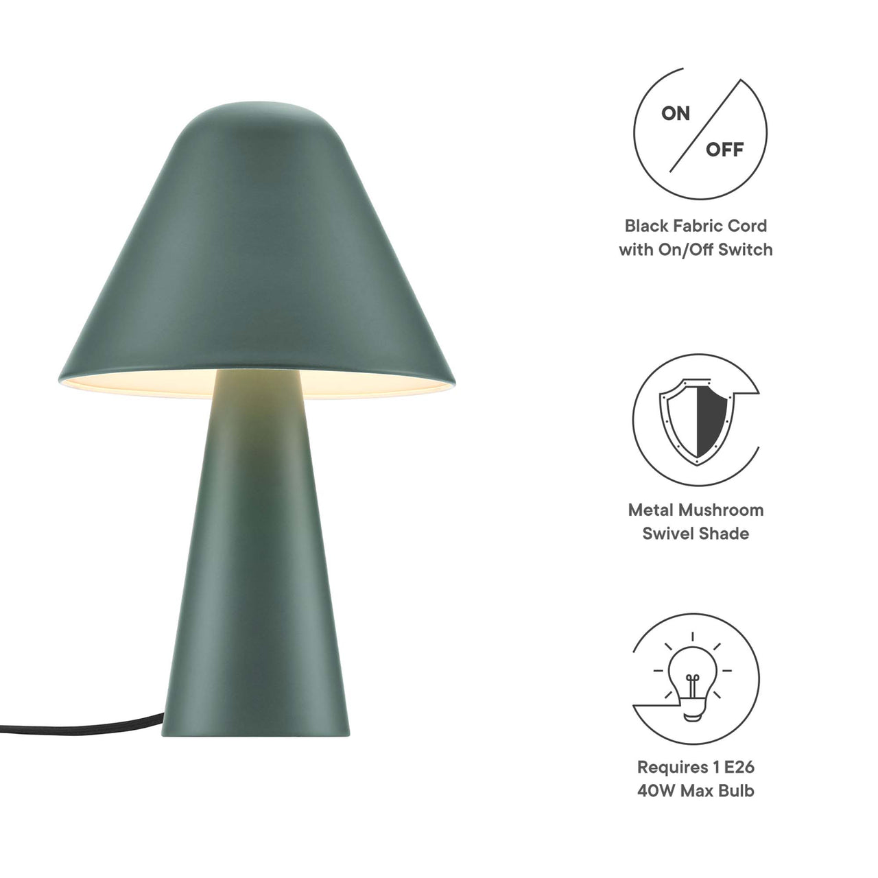 Enchanted Mushroom Table Lamp, Green
