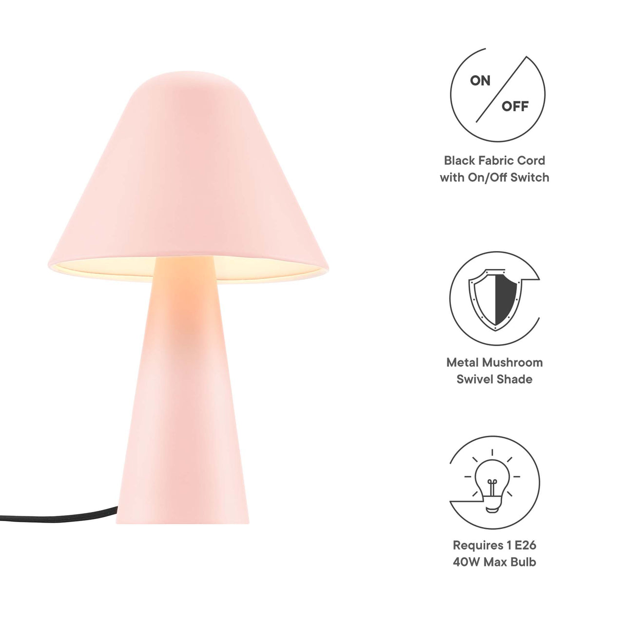Enchanted Mushroom Table Lamp, Pink